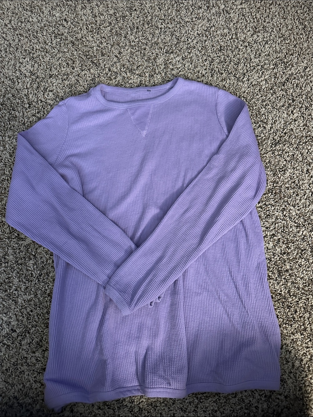 Woman Within Lavender Long Sleeve Waffle Tee